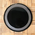 Set of 4 3D-patterned plates - Black glazed stoneware - 16 to 26 cm - Handmade • Basalt