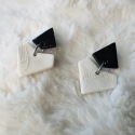 Camille - Boucles d'oreilles • Porcelaine nervures de feuilles
