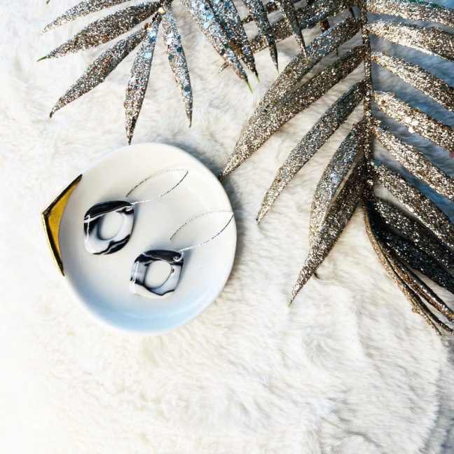 HARMONY • Boucles d'oreilles - Porcelaine noire et blanche