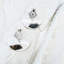 Luna - Boucles d'oreilles • Porcelaine et platine