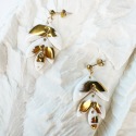 Célestine - Boucles d'oreilles • Porcelaine et or