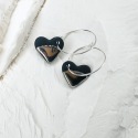 Trésor - Créoles Coeur • Porcelaine noire et platine
