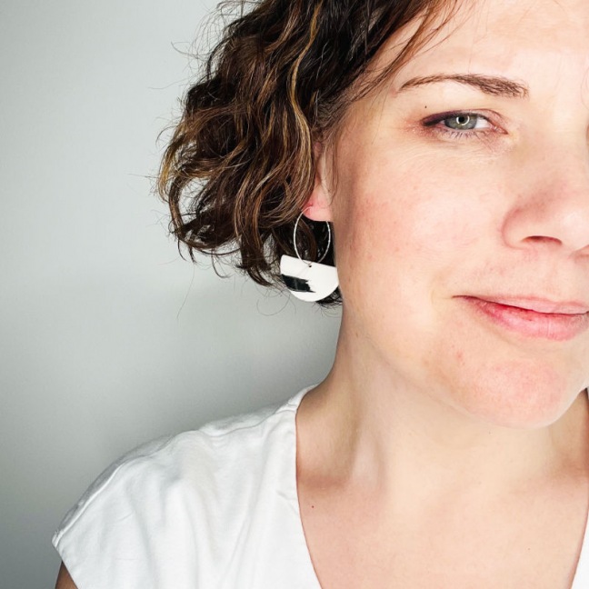 SÉLÈNE • Boucles d'oreilles  - Porcelaine et platine SÉLÈNE • Boucles d'oreilles  - Porcelaine et platine