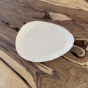 Assiette plate Galet Blanc Texturée • Pyrénées