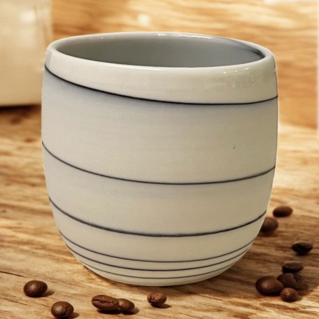 Tasse à café Blanche et Noire - Porcelaine • Cyclone