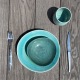 Assiette turquoise – Grès artisanal • Collection Lagon - Fin de série