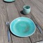 Assiette turquoise – Grès artisanal • Collection Lagon - Fin de série