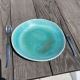 Assiette turquoise – Grès artisanal • Collection Lagon - Fin de série