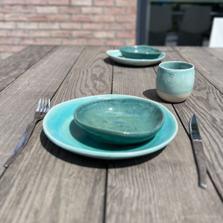 Bol turquoise foncé – Grès artisanal • Collection Lagon - Fin de série