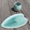 Tea cup - Turquoise glazed stoneware - 120 ml - Handmade • Lagoon