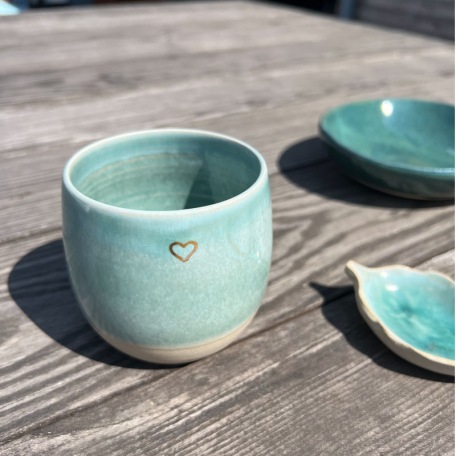 Dinnerware set - Stoneware - 8 pieces for 4 people - Handcrafted • Lagoon