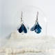 Calithéa - Crochets d'oreilles • Porcelaine en dégradé de bleu