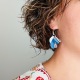 Calithéa - Crochets d'oreilles • Porcelaine en dégradé de bleu