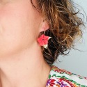 Esméralda - Crochets d'oreilles • Porcelaine teinte en rouge