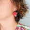 Esméralda - Crochets d'oreilles • Porcelaine teinte en rouge