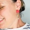 Flavia - Crochets d'oreilles • Porcelaine teinte en rouge