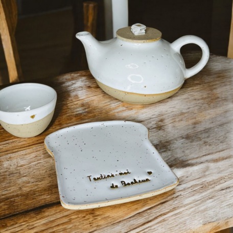 Tea cup - Turquoise glazed stoneware - 120 ml - Handmade • Lagoon