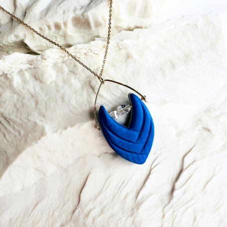 Marina - Collier • Porcelaine bleue et blanche