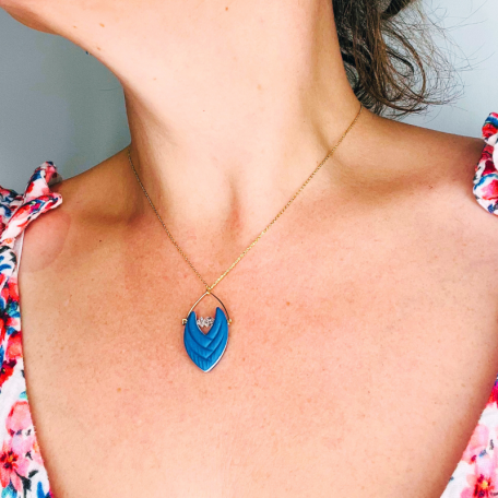 Marina - Collier • Porcelaine bleue et blanche