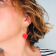 Énora – Clous d’oreilles nœud • Porcelaine Coeur Rouge