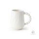Mug plume avec anse perlée - Porcelaine blanche •  Création artisanale Poèterie