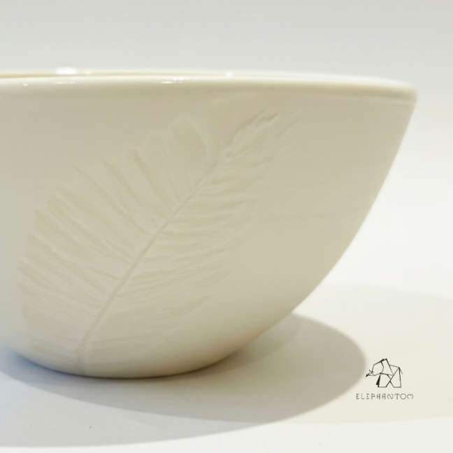 Bol plume évasé - Porcelaine blanche • Création artisanale Poèterie