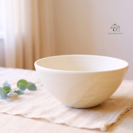 Bol plume évasé - Porcelaine blanche • Création artisanale Poèterie