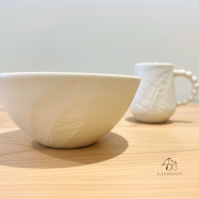 Tea / coffee cup - White porcelain - Craft creation - Sea Ice