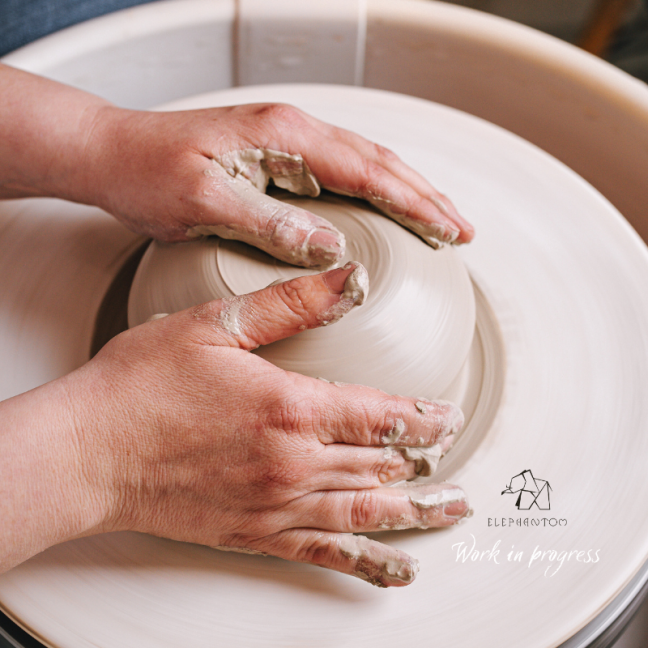 Photophore Blanc avec Liseré Doré porcelaine artisanat elephantom 