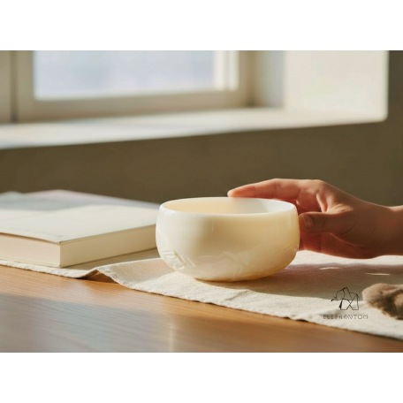 Bol blanc gravure montagne - Porcelaine blanche • Création artisanale Pyrénées