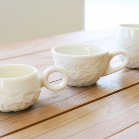 Bol blanc gravure montagne - Porcelaine blanche • Création artisanale Pyrénées