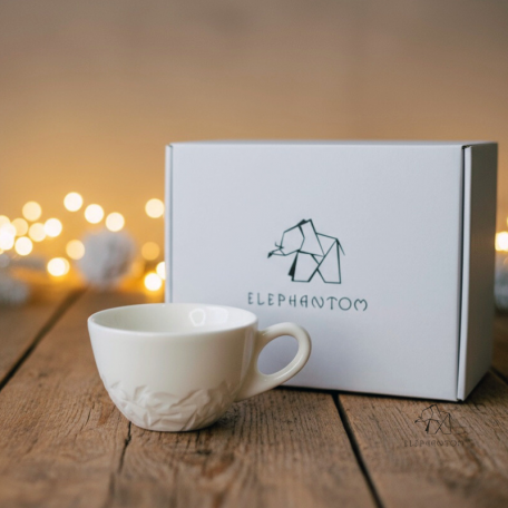 Bol blanc gravure montagne - Porcelaine blanche • Création artisanale Pyrénées