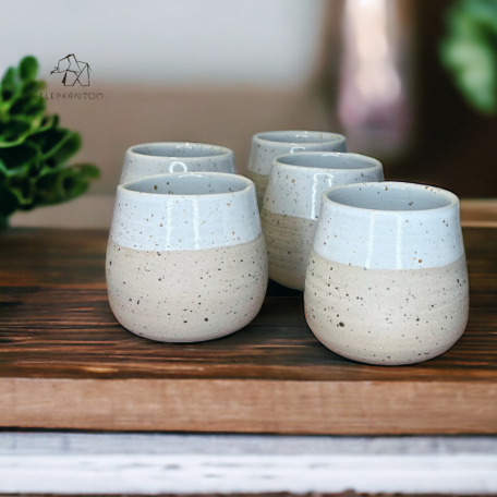 Tea cup - Turquoise glazed stoneware - 120 ml - Handmade • Lagoon