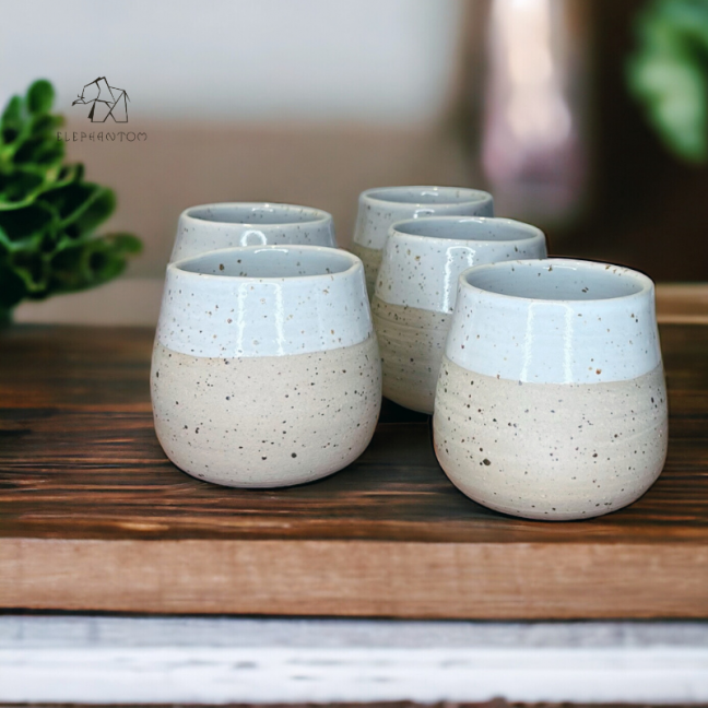 Tea cup - Turquoise glazed stoneware - 120 ml - Handmade • Lagoon