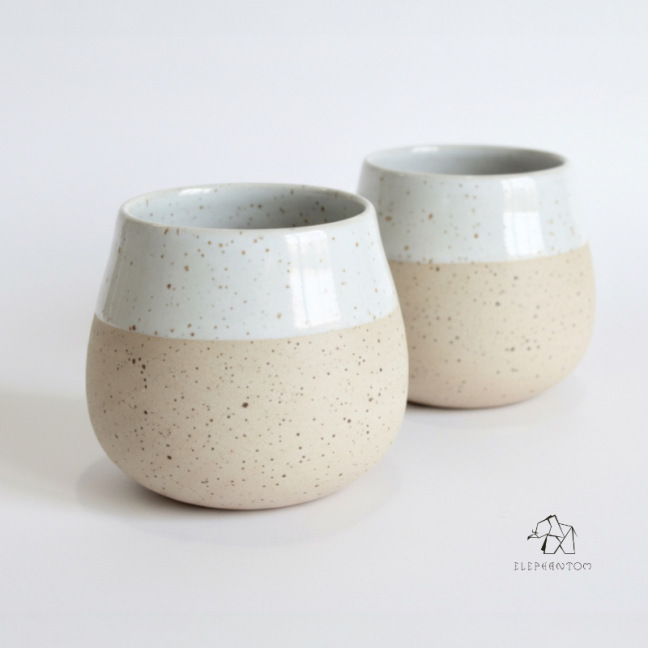 Tea cup - Turquoise glazed stoneware - 120 ml - Handmade • Lagoon