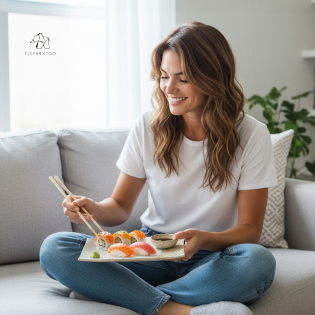 Coffret cadeau - Set à sushi - Assiette et petit bol - Grès Pyrité - Fait Main • Grains de Beauté