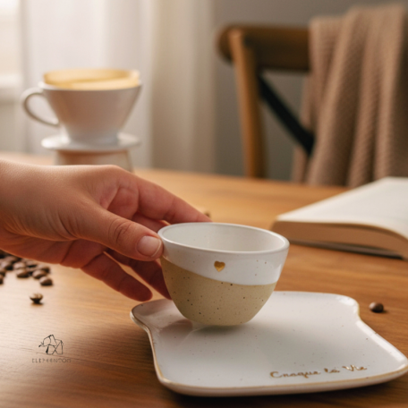 Tea cup - Turquoise glazed stoneware - 120 ml - Handmade • Lagoon