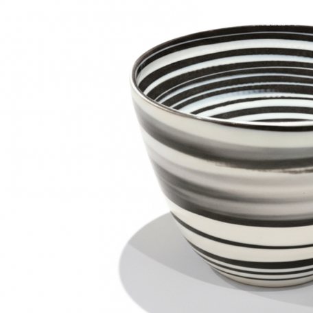 Cache-pot en Terres Mêlées - Porcelaine blanche et noire - Artisanat • Cyclone