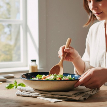 Black stoneware salad bowl - 15 cm - 100% handmade - Unique item • Basalt