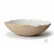 Grand saladier bord craquelé – Grès pyrité crème • Création artisanale