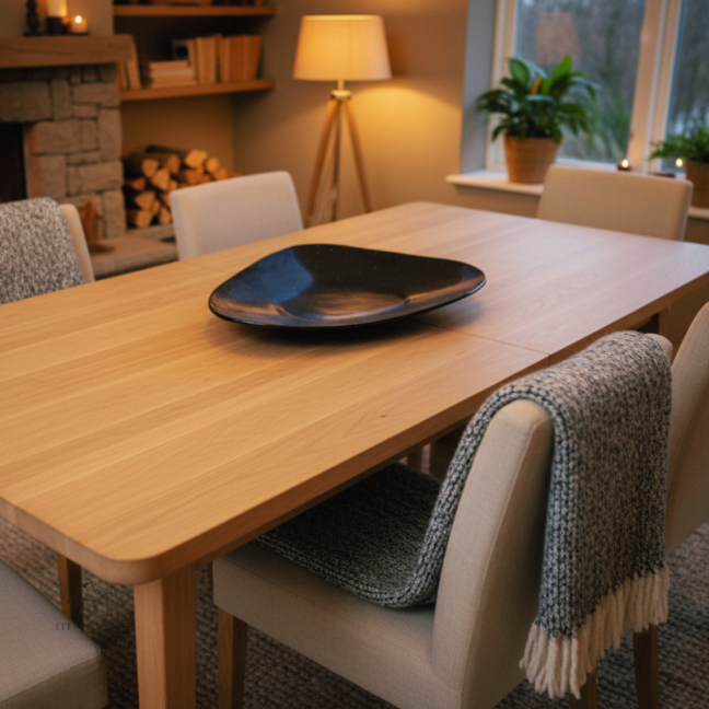 Grand plat de fête Bleu 40 cm - Grès pyrité • Création artisanale Céleste