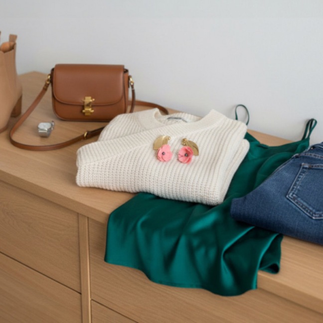 Juliette - Boucles d’oreilles roses • Bijou fleuri en porcelaine