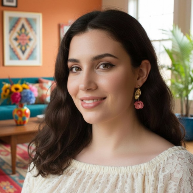 Juliette - Boucles d’oreilles roses • Bijou fleuri en porcelaine