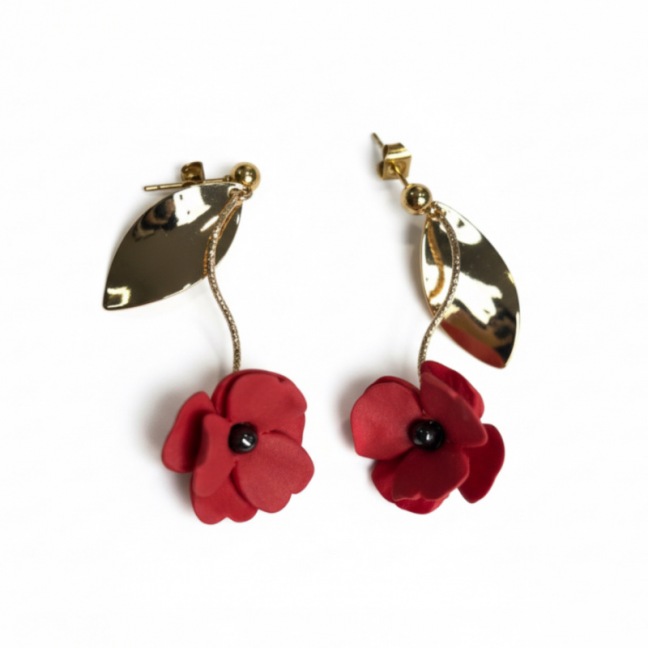 Inaya - Boucles d’oreilles fleuries • Bijou en porcelaine