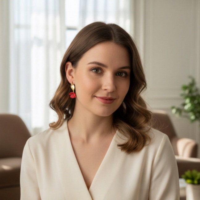 Inaya - Boucles d’oreilles fleuries • Bijou en porcelaine