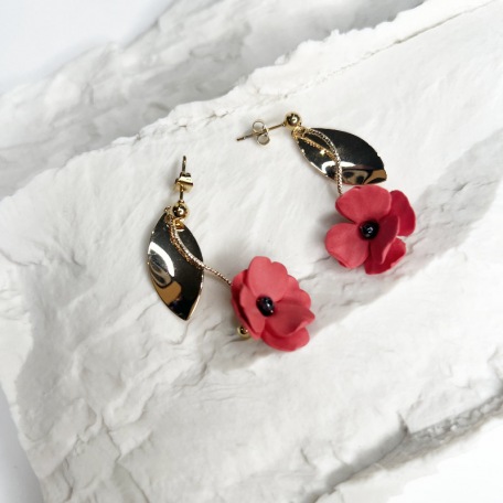 Inaya - Boucles d’oreilles fleuries • Bijou en porcelaine