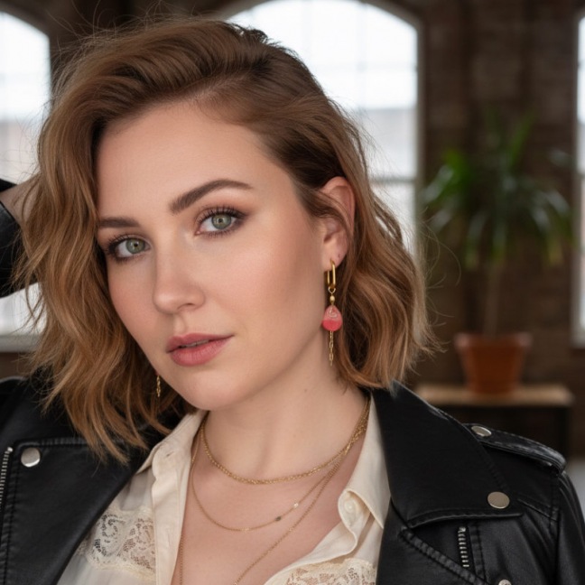 Amour Rock - Créoles tendance 2026 • Bijou en porcelaine