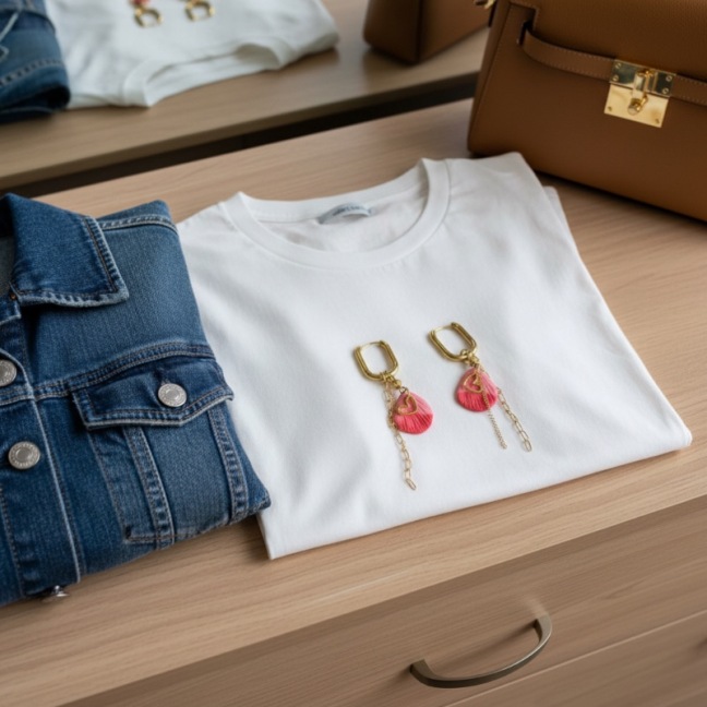 Amour Rock - Créoles tendance 2026 • Bijou en porcelaine