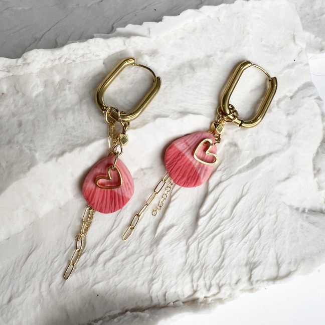 Amour Rock - Créoles tendance 2026 • Bijou en porcelaine