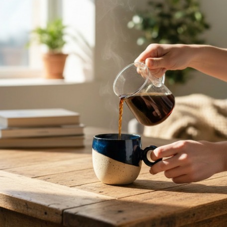 Coffee cup - anthracite stoneware - 150 ml - handmade • Basalt